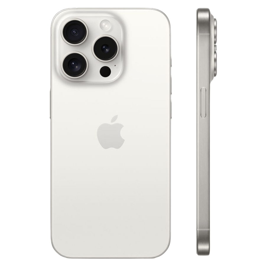 Iphone 15 Pro Titan Trắng mặt sau và viền cạnh bên