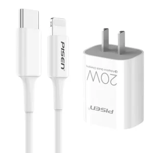 Củ sạc nhanh Lightning Pisen 20W (Cáp C to Lightning)