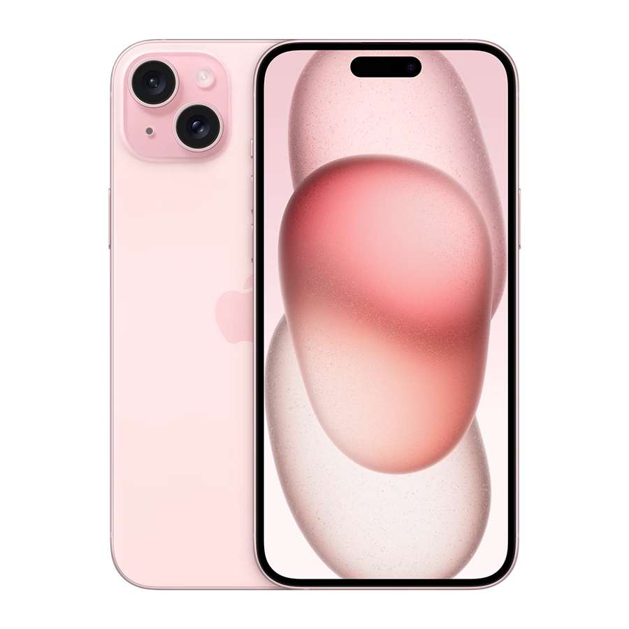 Iphone 15 Plus hồng mặt trước và mặt sau