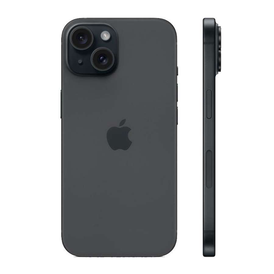 Iphone 15 đen mặt sau và viền cạnh bên