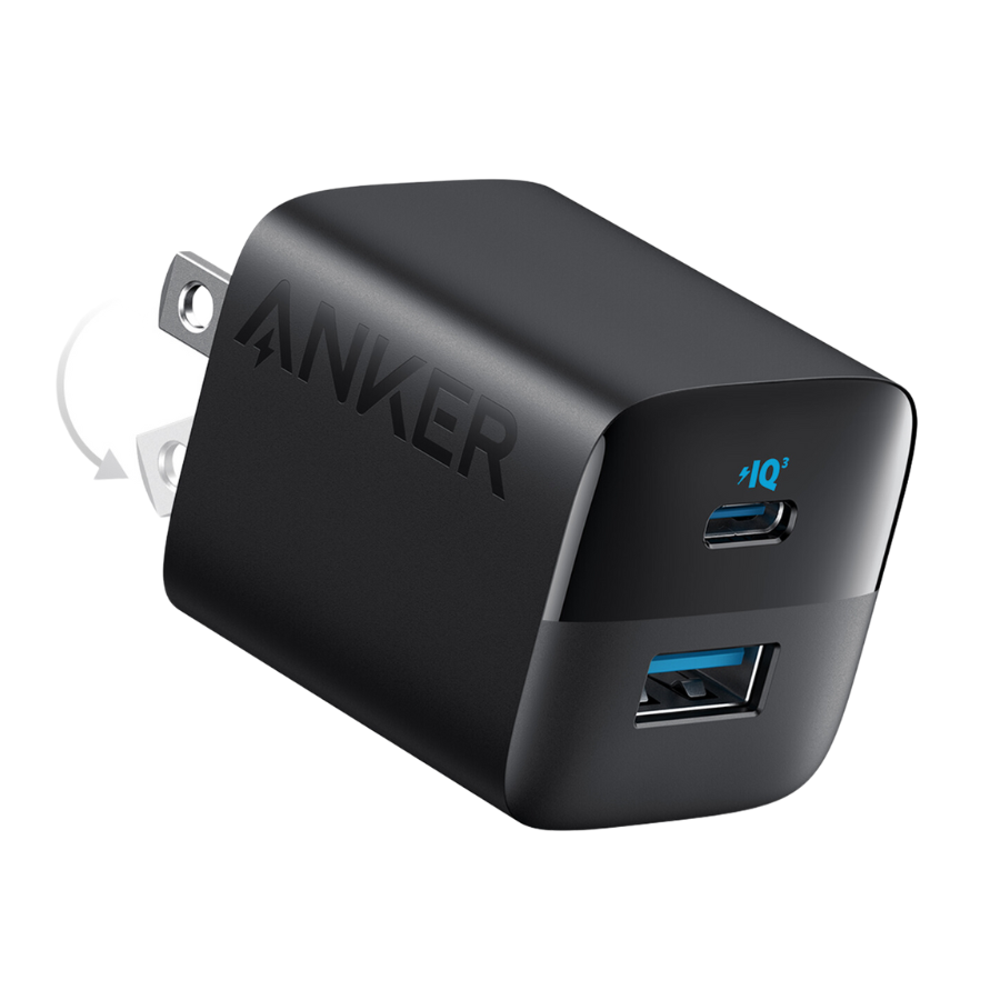 Củ sạc nhanh (USB A + Type C) Anker 323 (33W) - Đen