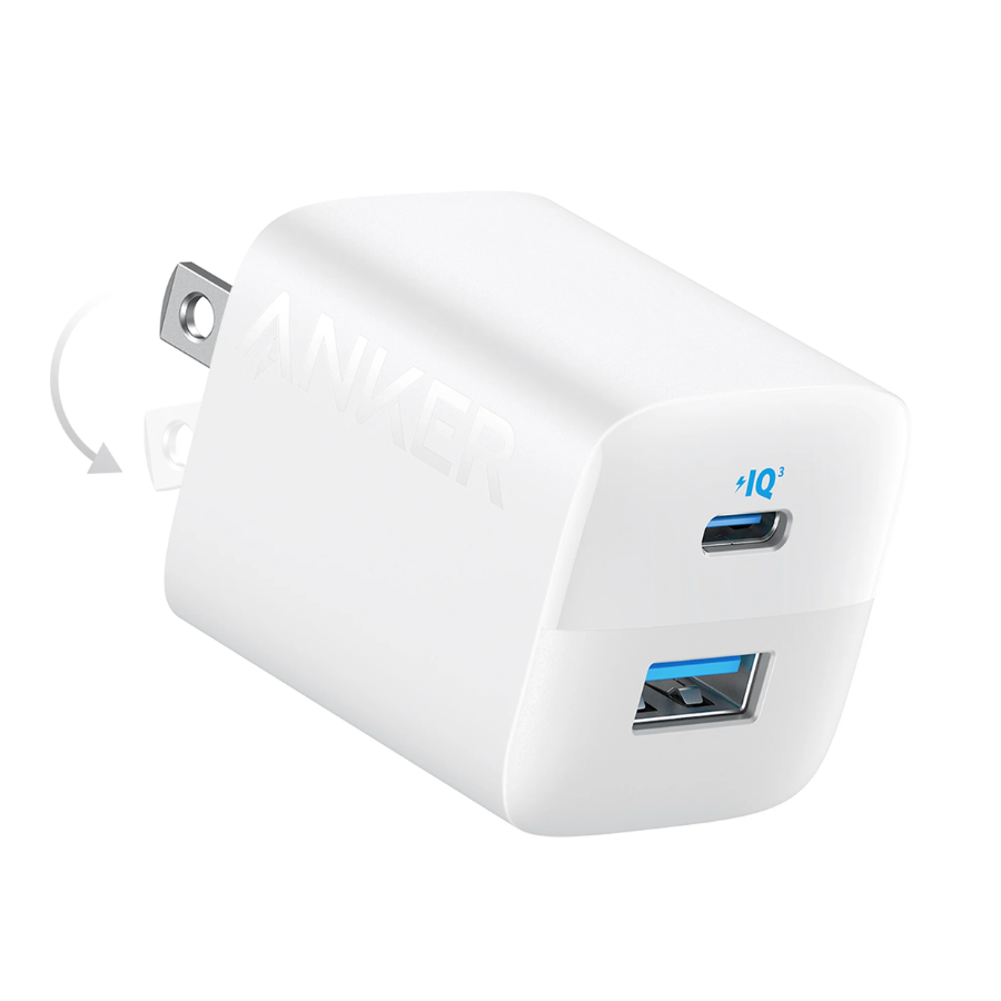 Củ sạc nhanh (USB A + Type C) Anker 323 (33W) - Trắng