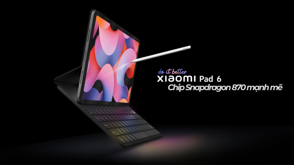 Máy tính bảng Xiaomi Pad 6 (8GB-128GB) trang bị Chip Snapdragon 870 mạnh mẽ