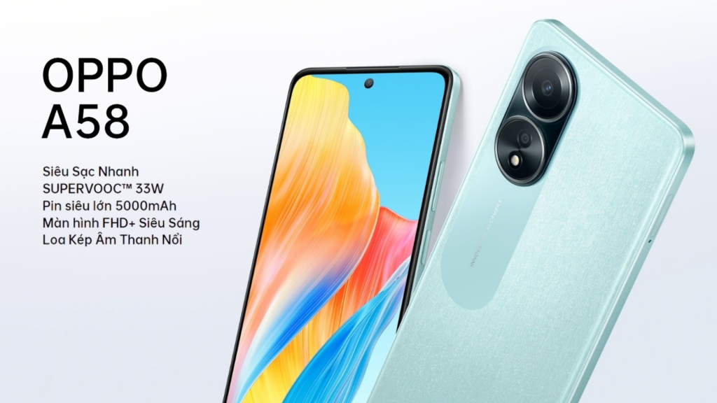 Oppo A58 (6GB-128GB) dung lượng pin lớn đến 5000mAh