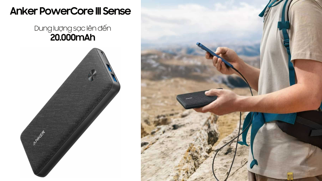 Pin sạc dự phòng 20000mAh Anker PowerCore III Sense 20W