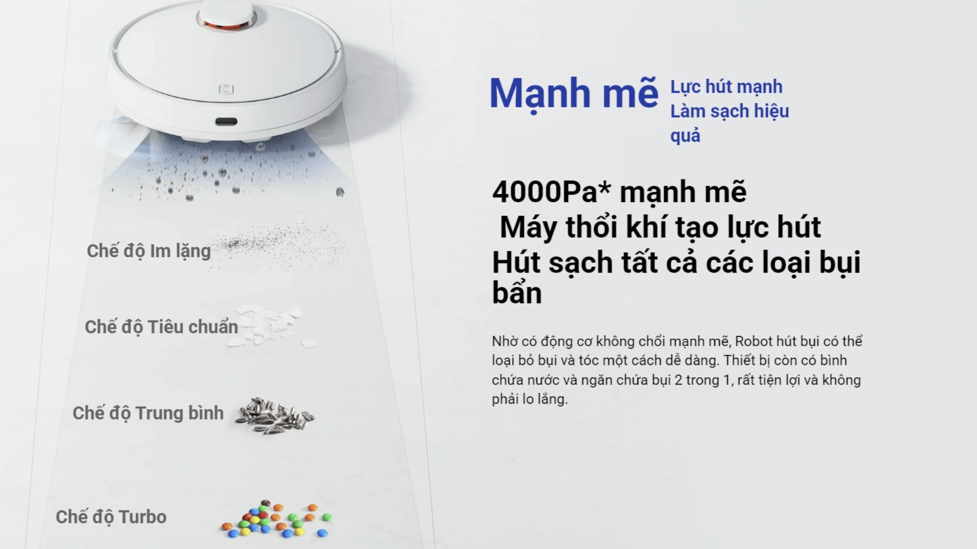 Xiaomi Robot Vacuum S10Robot Vacuum S10 mạnh mẽ 4000Pa