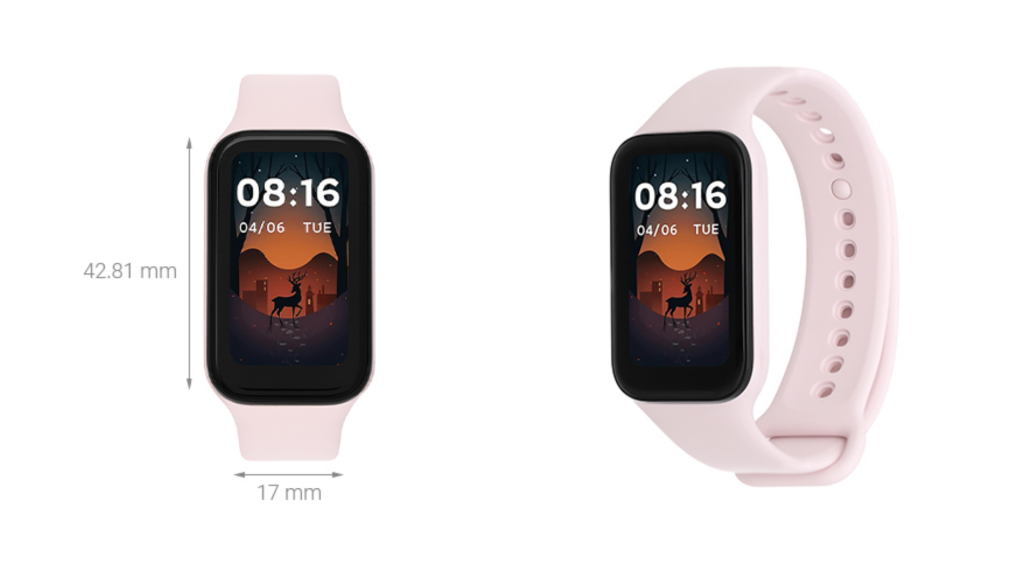 Xiaomi Smart Band 8 Active chi tiết kích thước