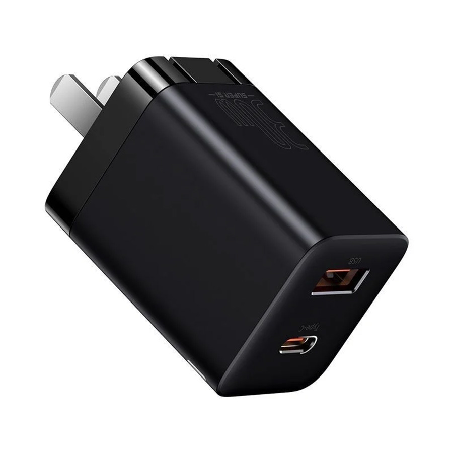 Củ sạc nhanh (USB + Typy C) Baseus Super Si Pro Màu đen