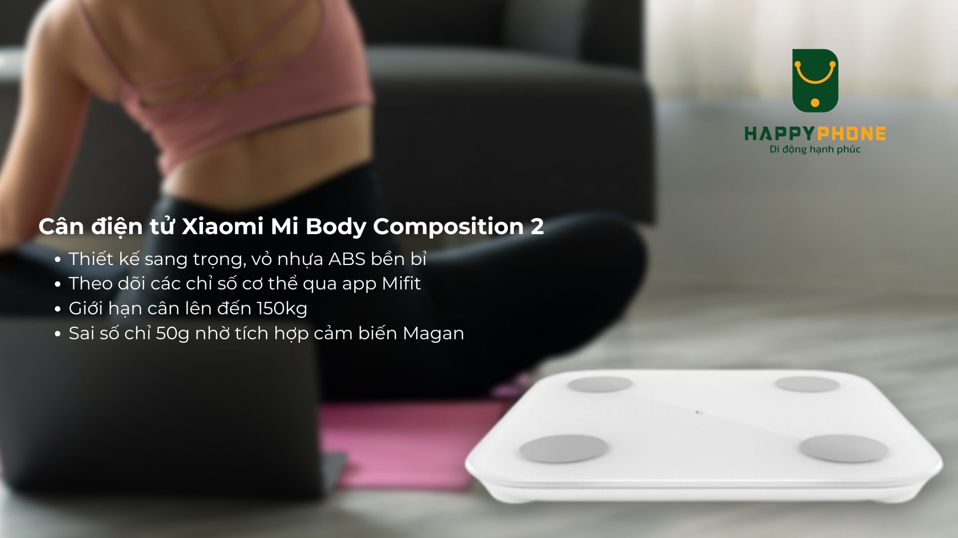 Cân điện tử Xiaomi Mi Body Composition 2 Thiết kế sang trọng, vỏ nhựa ABS bền bỉ