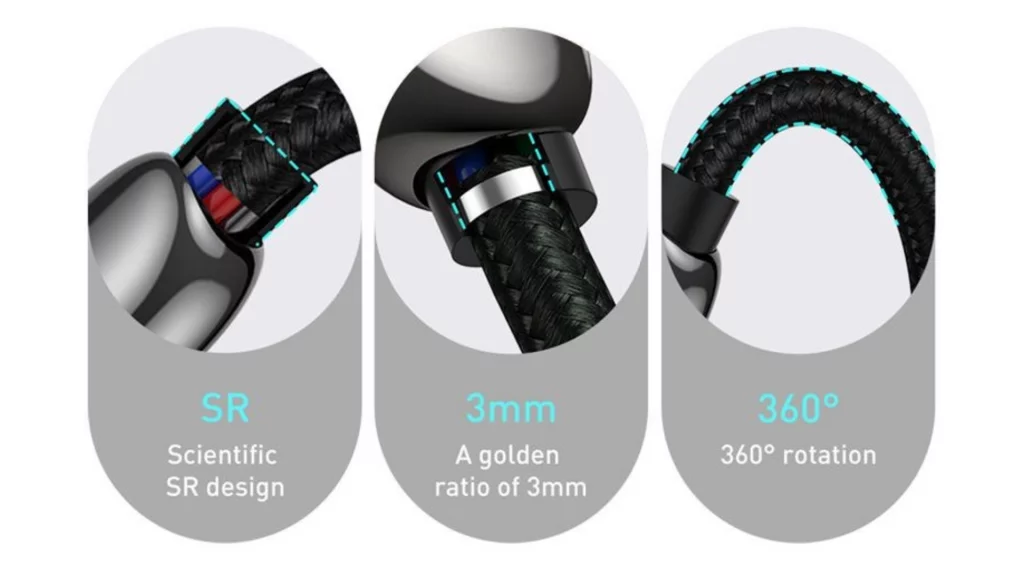 Cáp sạc Type C to C Baseus Display 100W (2m) thiết kế chắc chắn bền bỉ