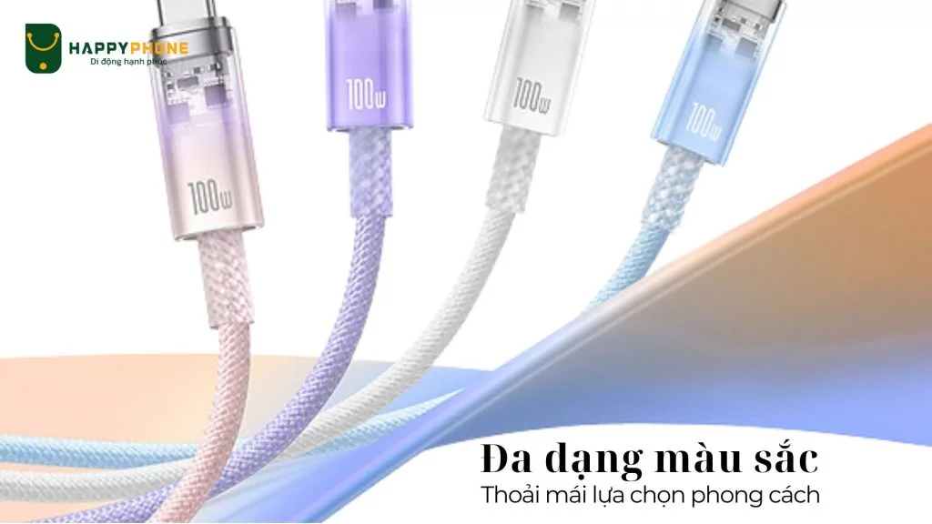 Cáp sạc Type C to C Baseus Explorer với nhiều phiên bản màu sắc hiện đại