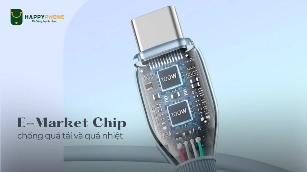 Cáp sạc Type C to C Baseus Pudding có khả năng kiểm soát dòng điện và điện áp tối ưu