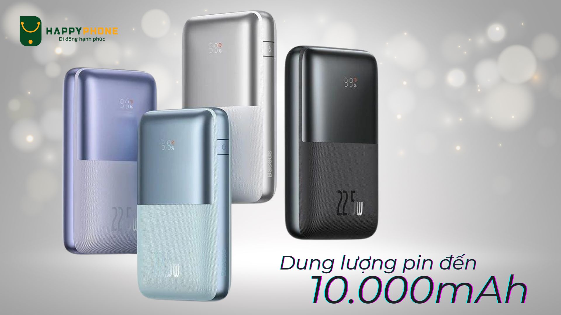 Pin sạc dự phòng Baseus Bipow Digital có dung lượng pin đến 10.000mAh 