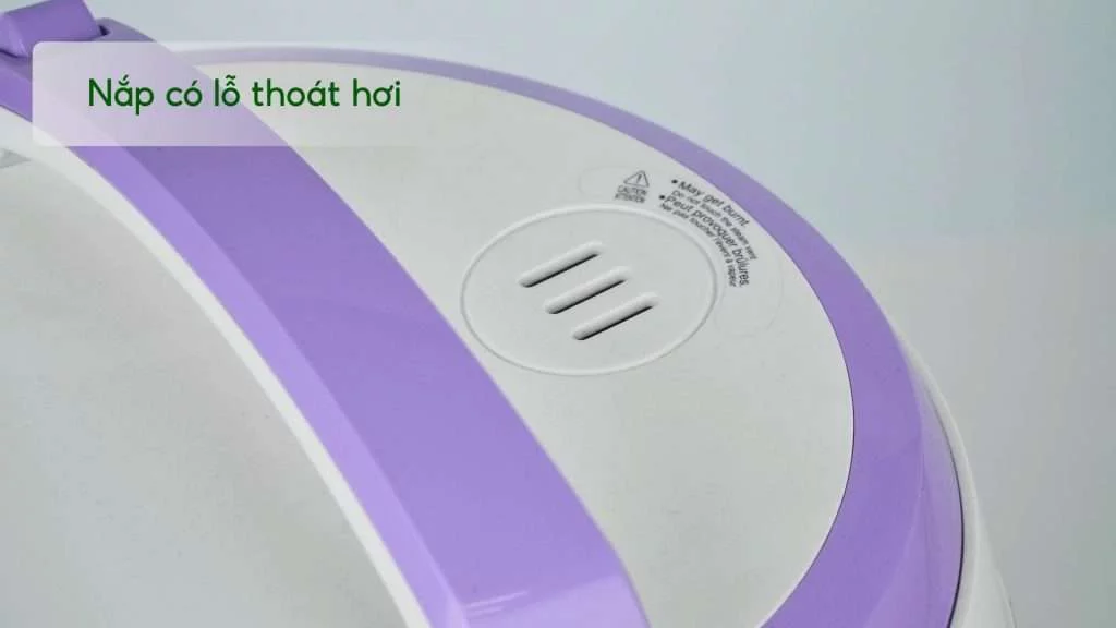 Nồi Cơm Cơ Cuckoo CR-0671_VWVNCV 1.08L Trắng&Tím Nắp có lỗ thoát hơi