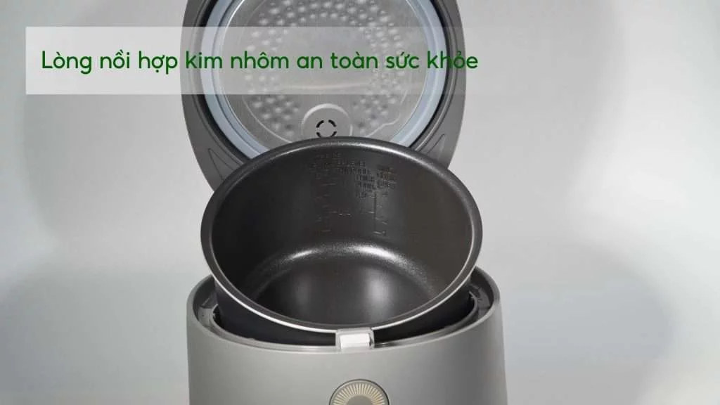Nồi Cơm Điện Tử Cuckoo (CR-0675F_UGUGCRVN) 1.08L Xám Lòng nồi hợp kim nhôm an toàn sức khỏe