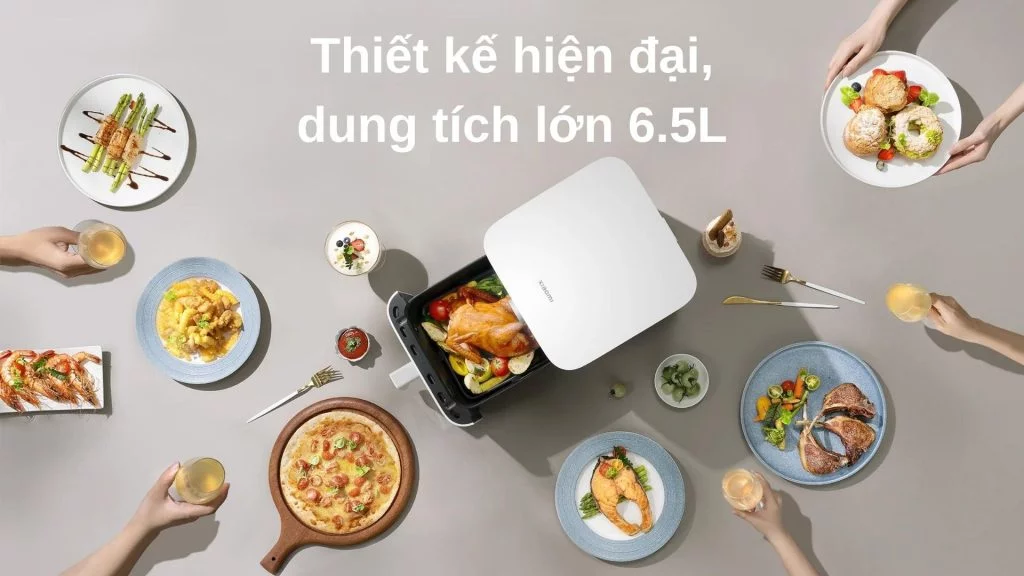 Nồi chiên không dầu Xiaomi Smart Air Fryer 6.5L Thiết kế hiện đại, dung tích lớn 6.5L