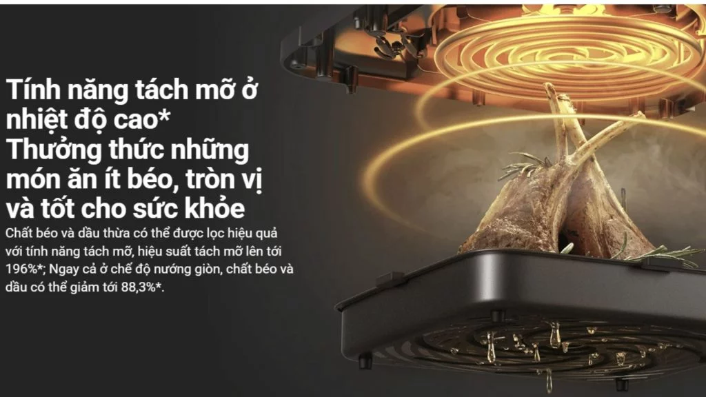 Nồi chiên không dầu Xiaomi Smart Air Fryer 6.5L Tính năng tách mỡ ở nhiệt độ cao