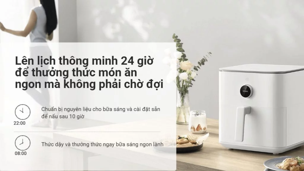Nồi chiên không dầu Xiaomi Smart Air Fryer 6.5L lên lịch thông minh 24 giờ