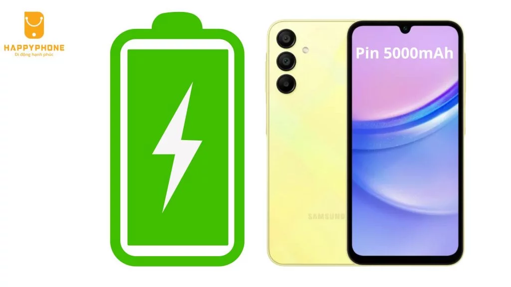 Pin 5000 mAh của Samsung Galaxy A15