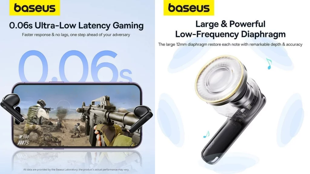 Tai nghe Bluetooth Baseus Bowie E13 Thao tác cảm ứng tiện lợi