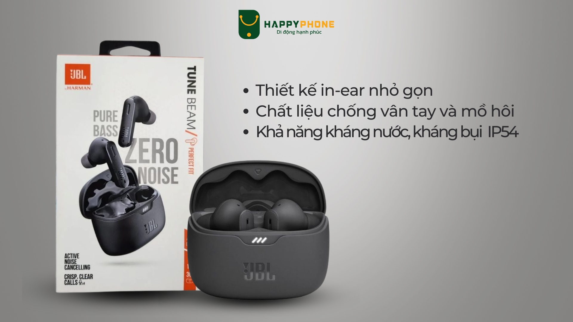 Tai nghe JBL Wave Beam chất liệu phủ nhám chống vân tay và mồ hôi