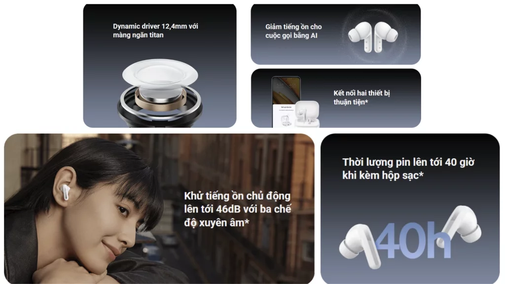 Tai nghe Bluetooth Xiaomi Redmi Buds 5 công nghệ đỉnh cao, tính năng khủng