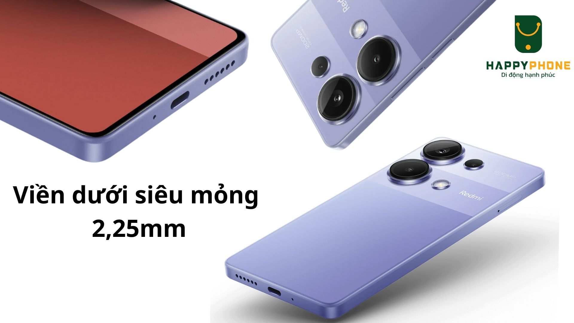 Xiaomi Redmi Note 13 Pro Viền dưới siêu mỏng 2,25mm