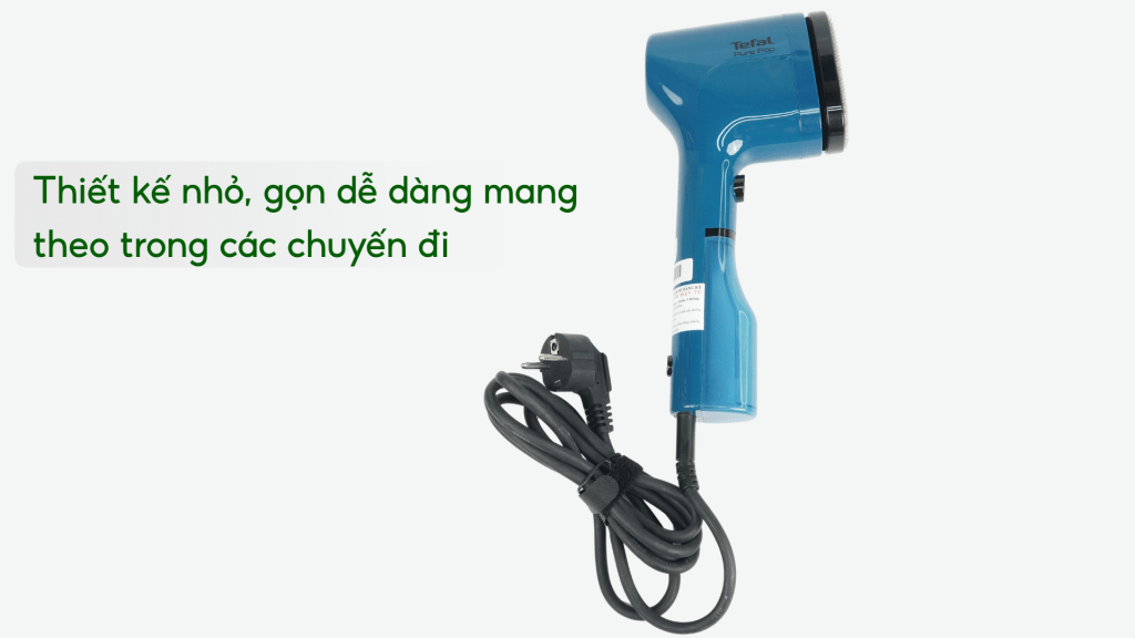 Bàn Ủi Hơi Nước Cầm Tay Tefal DT2020E1 70Ml Xanh Dương Thiết kế nhỏ, gọn dễ dàng mang theo trong các chuyến đi