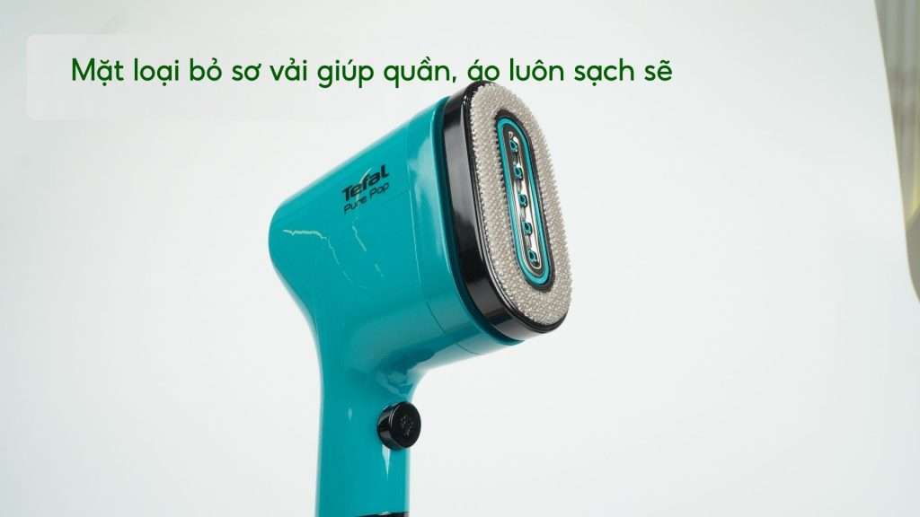 Bàn Ủi Hơi Nước Cầm Tay Tefal DT2024E1 70Ml Xanh Lơ Mặt loại bỏ sơ vải giúp quần, áo luôn sạch sẽ