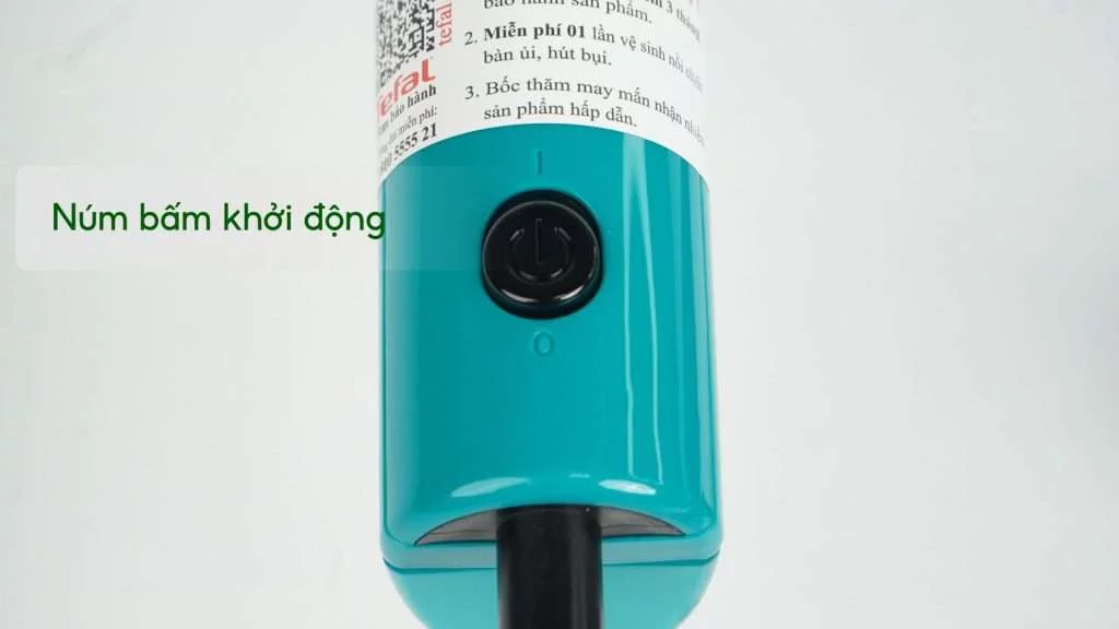 Bàn Ủi Hơi Nước Cầm Tay Tefal DT2024E1 70Ml Xanh Lơ Núm bấm khởi động