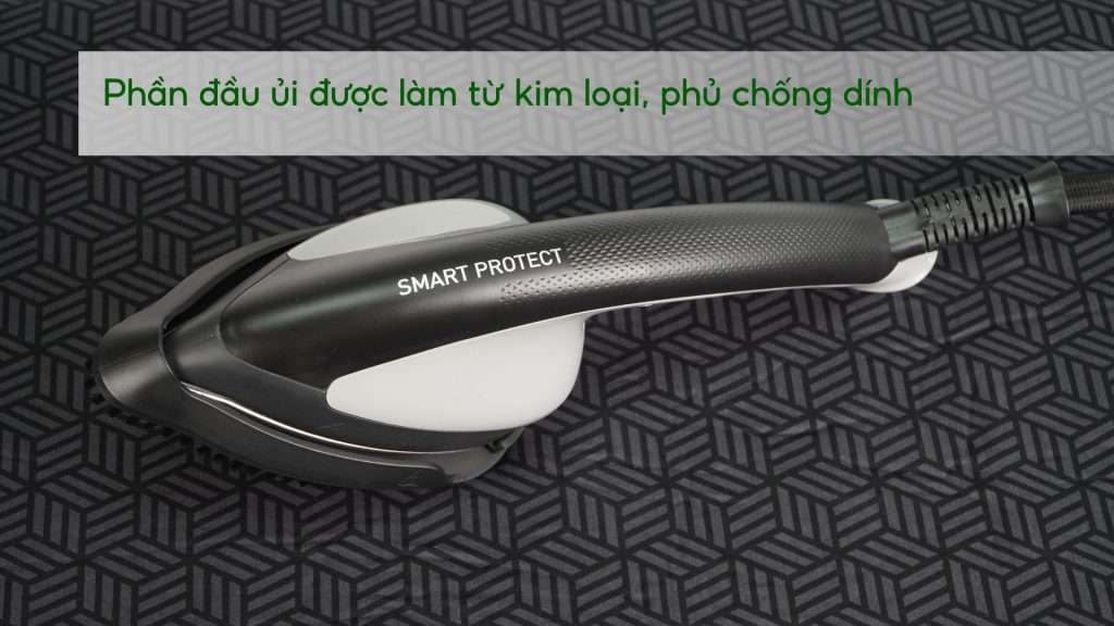 Bàn Ủi Hơi Nước Đứng Tefal Ixeo Plus QT1510E0 1L Phần đầu ủi được làm từ kim loại, phủ chống dính