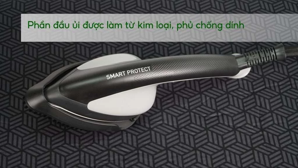 Bàn Ủi Hơi Nước Đứng Tefal Ixeo Plus QT1510E0 1L Phần đầu ủi được làm từ kim loại, phủ chống dính