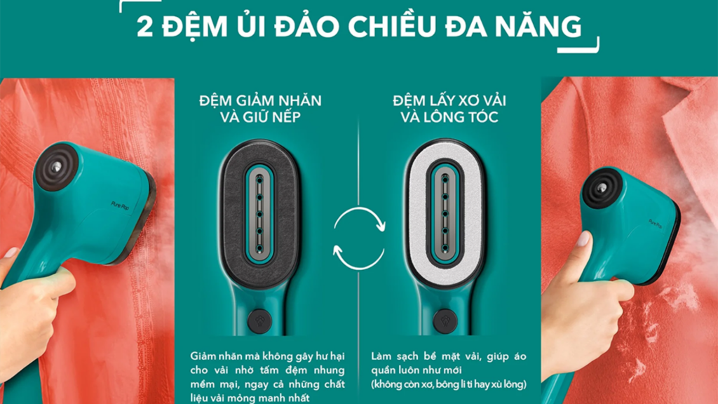 Bàn ủi hơi nước cầm tay Tefal 70ML (DT2024E1) 2 đệm ủi đảo chiều đa năng