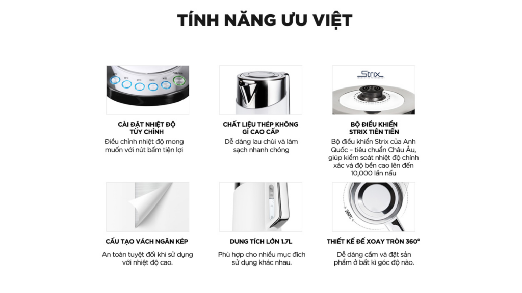 Bình đun siêu tốc CUCKOO sở hữu nhiều tính năng ưu việt