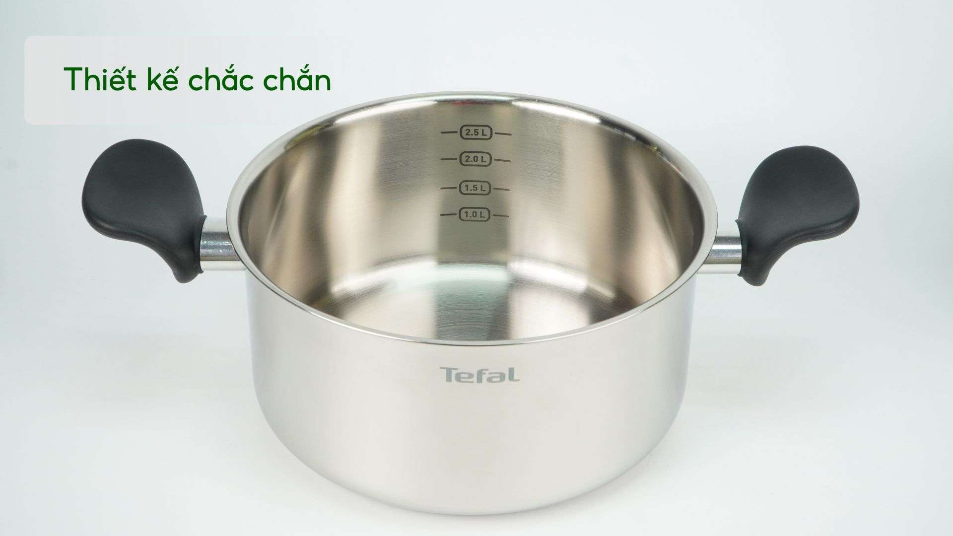 Bộ Nồi Tefal E3086S74 16_20_24Cm Xám Bạc Thiết kế chắc chắn