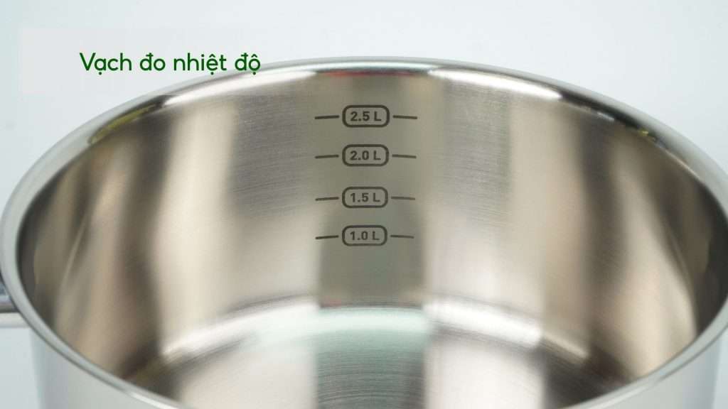 Bộ Nồi Tefal E3086S74 16_20_24Cm Xám Bạc Vạch đo nhiệt độ