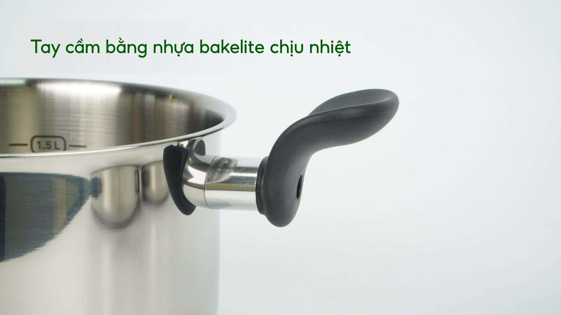 Bộ Nồi Tefal E308S674 16_18_20Cm Xám Bạc Tay cầm bằng nhựa bakelite chịu nhiệt