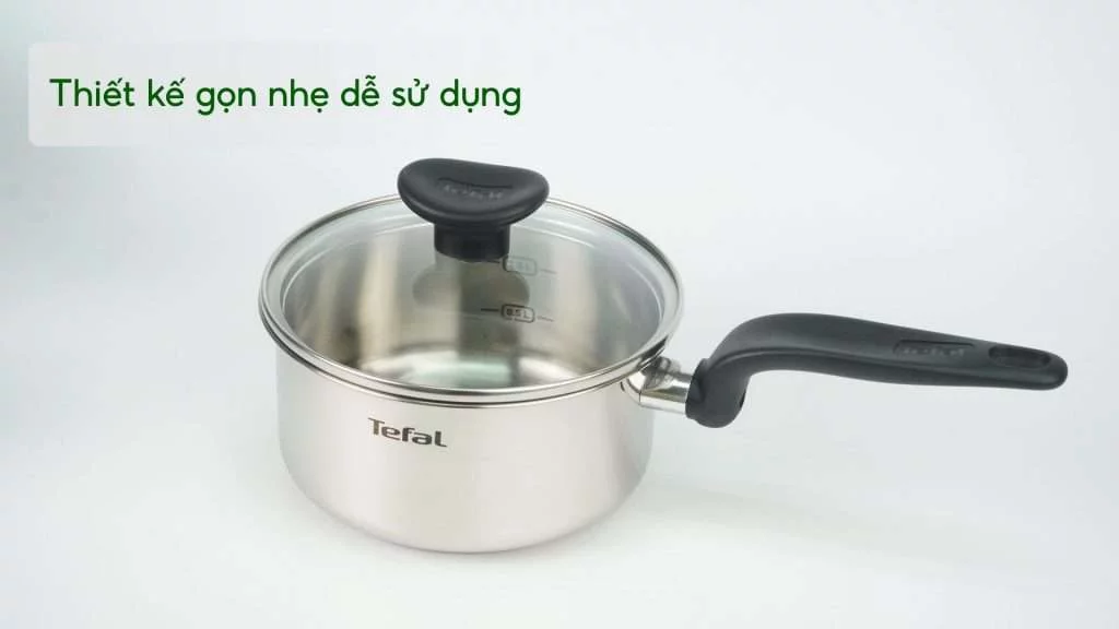Bộ Nồi Tefal E308S674 16_18_20Cm Xám Bạc Thiết kế gọn nhẹ dễ sử dụng