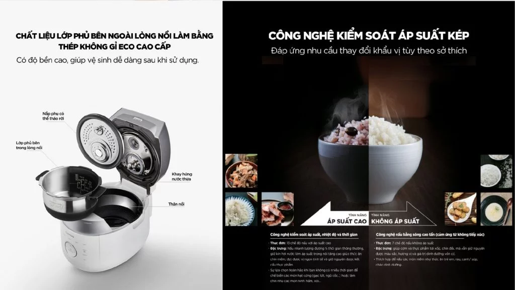 Công nghệ cao tần và chức năng giữ ấm