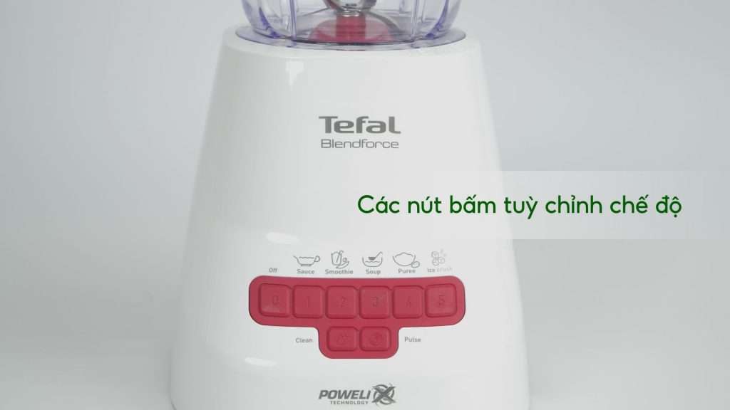 Máy Xay Sinh Tố Tefal BL477566 Đỏ Các nút bấm tuỳ chỉnh chế độ