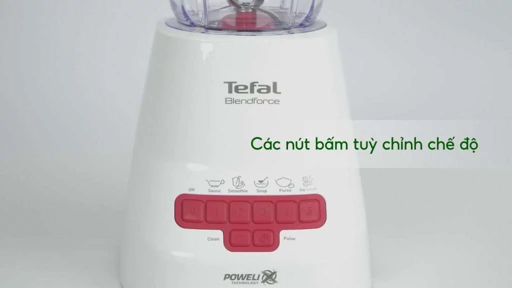 Máy Xay Sinh Tố Tefal BL477566 Đỏ Các nút bấm tuỳ chỉnh chế độ