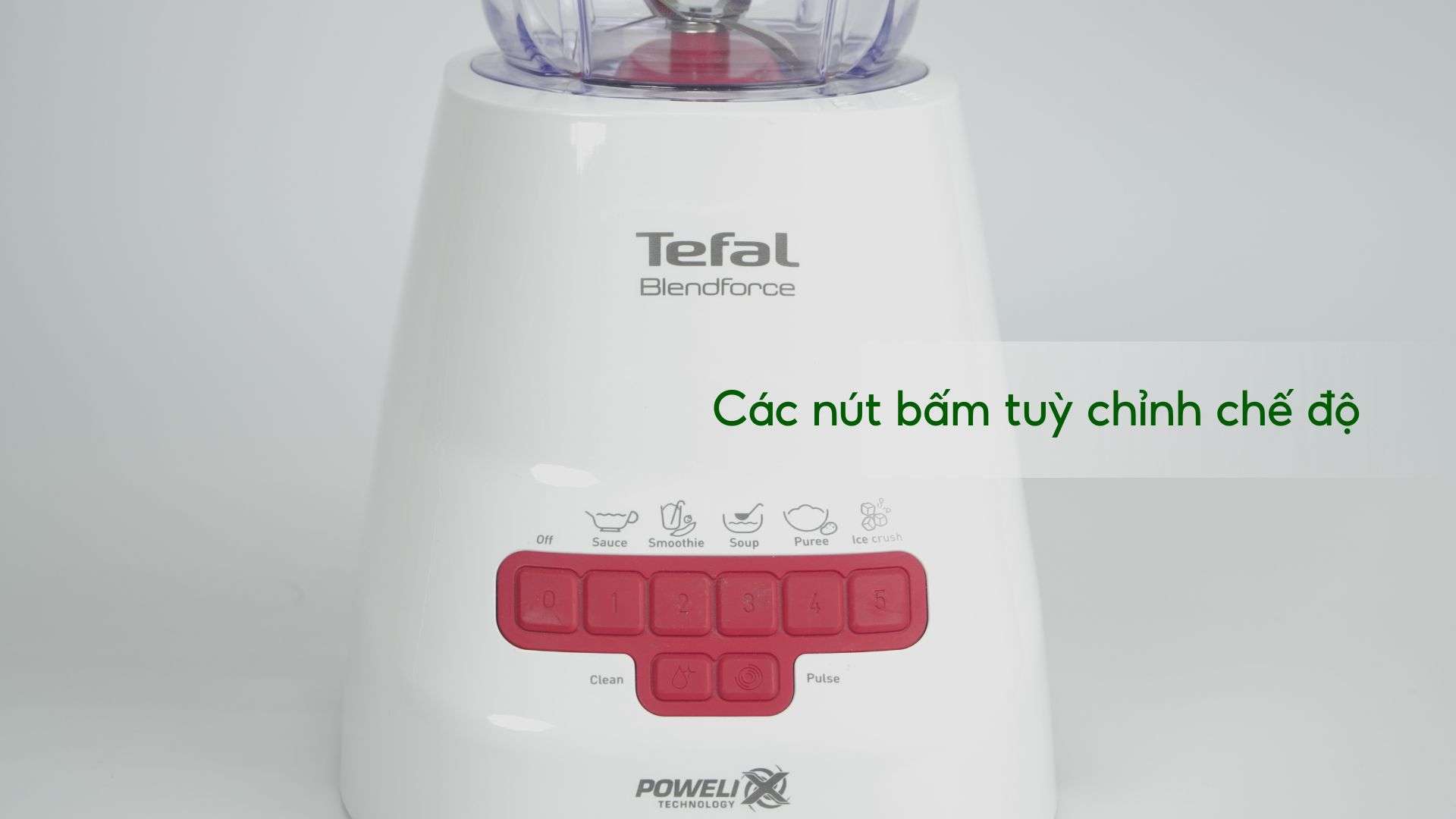 Máy Xay Sinh Tố Tefal BL477566 Đỏ Các nút bấm tuỳ chỉnh chế độ