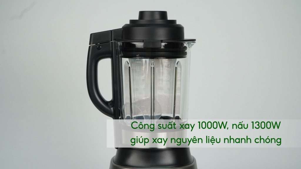 Máy xay sinh tố làm sữa hạt Tefal BL967B66 1.75L Xám Công suất xay 1000W, nấu 1300W giúp xay nguyên liệu nhanh chóng