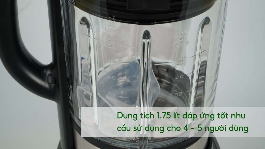 Máy xay sinh tố làm sữa hạt Tefal BL967B66 1.75L Xám Dung tích 1.75 lít đáp ứng tốt nhu cầu sử dụng cho 4 – 5 người dùng