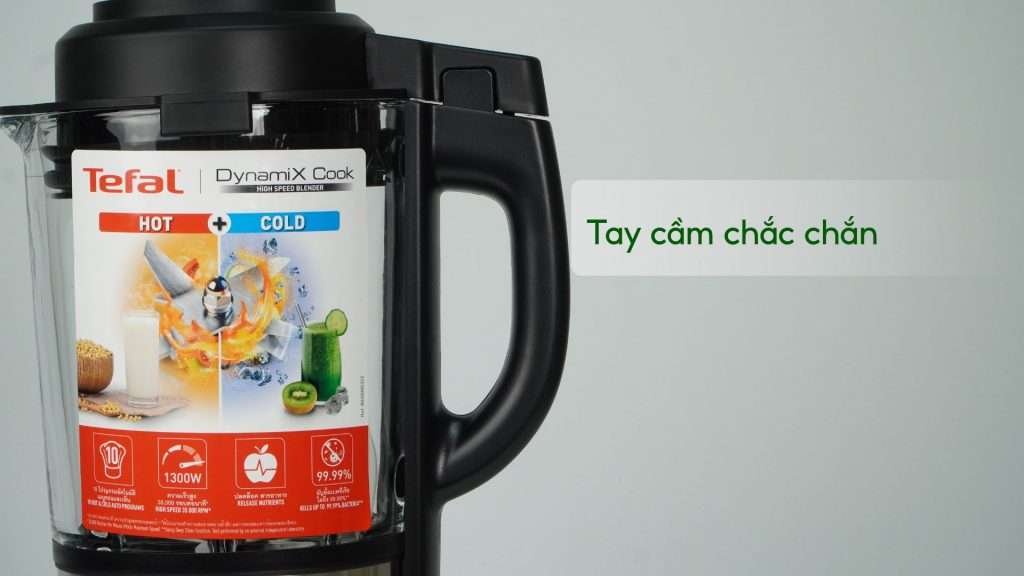 Máy xay sinh tố làm sữa hạt Tefal BL967B66 1.75L Xám Tay cầm chắc chắn