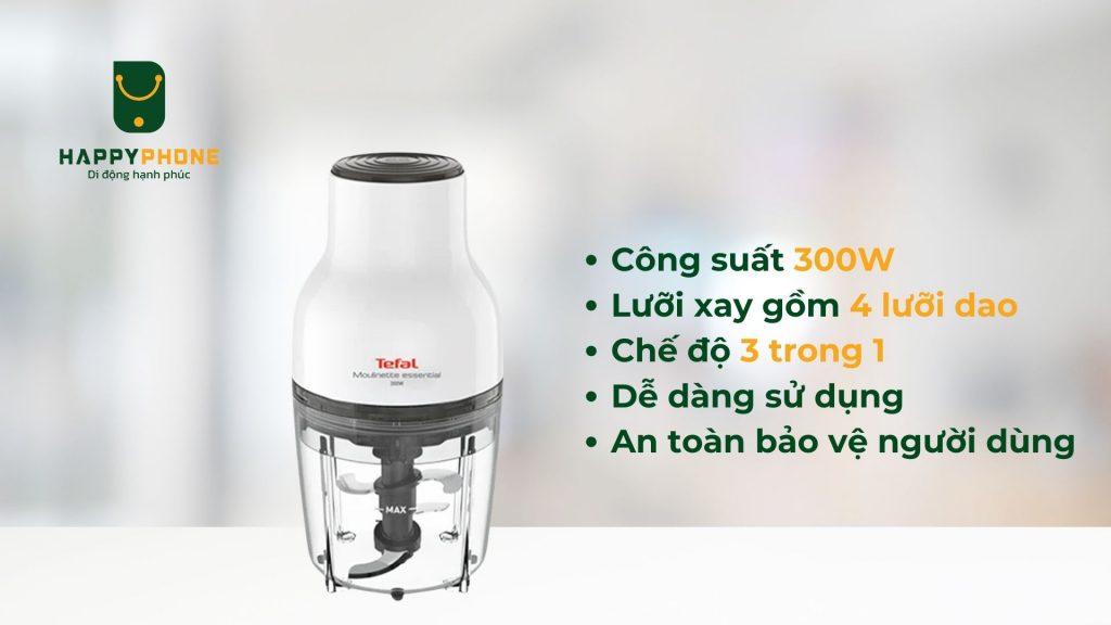 Máy xay thực phẩm Tefal 0.4 lít (MB520138) có nhiều tính năng nổi bật