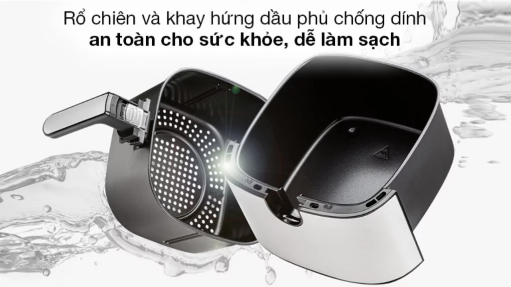 NỒI CHIÊN KHÔNG DẦU CUCKOO 5.5 LÍT CAF-G0510T chất liệu thép không gỉ dễ dàng vệ sinh và bảo quản