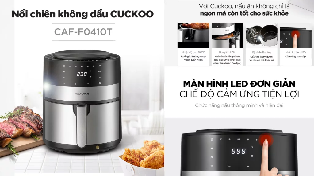 Nấu nướng thức ăn dễ dàng hơn với nồi chiên không dầu Cuckoo