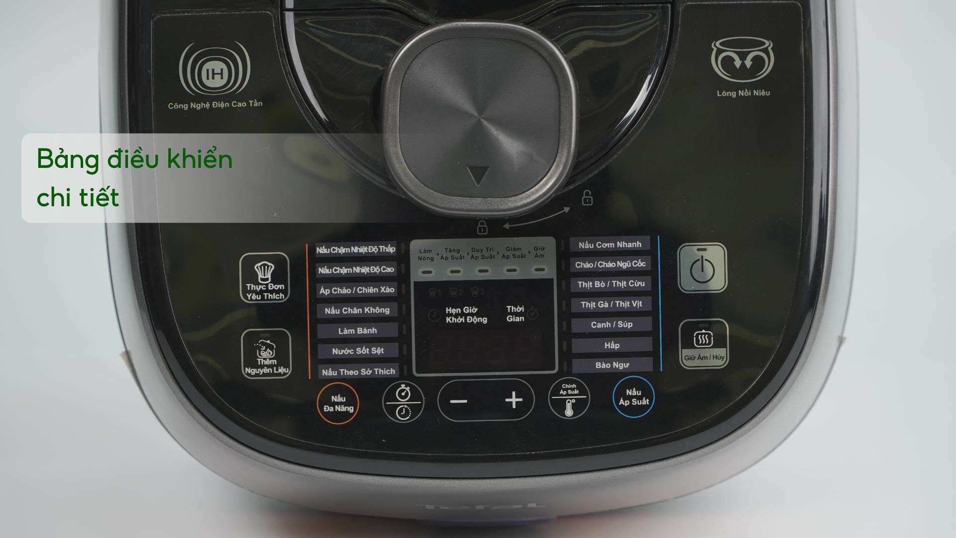 Nồi Áp Suất Tefal CY638868 5L Đen&Xám Bảng điều khiển chi tiết