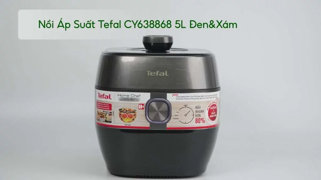 Nồi Áp Suất Tefal CY638868 5L Đen&Xám sản phẩm